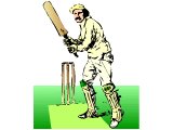 A cricketer ready to bat